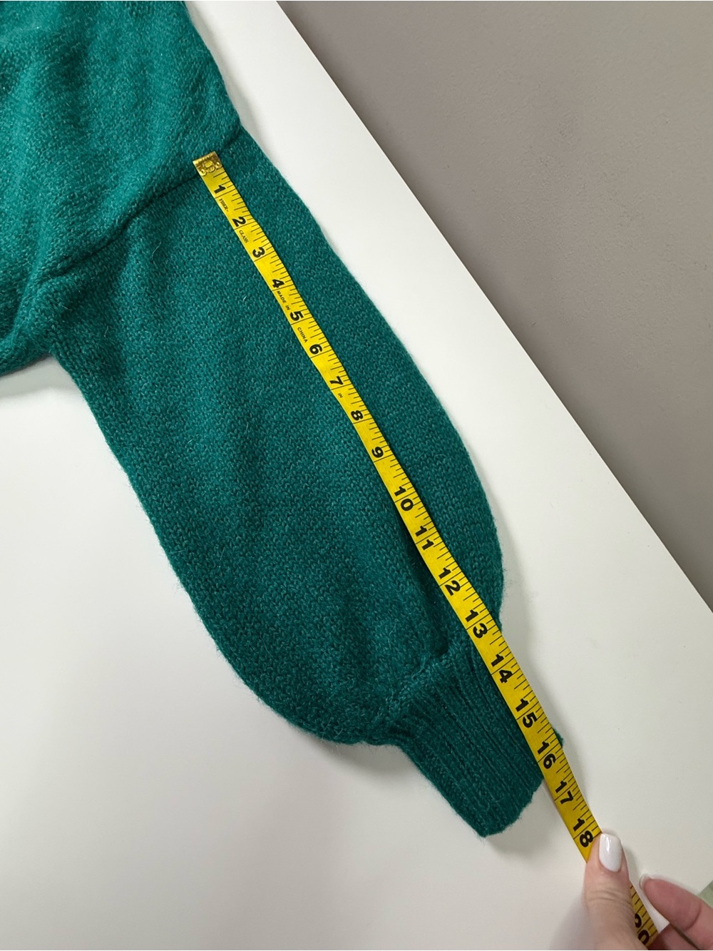 Farm Rio | Knit Cropped Cardigan Balloon Sleeve Sweater | Green | Size M - Picture 12 of 14